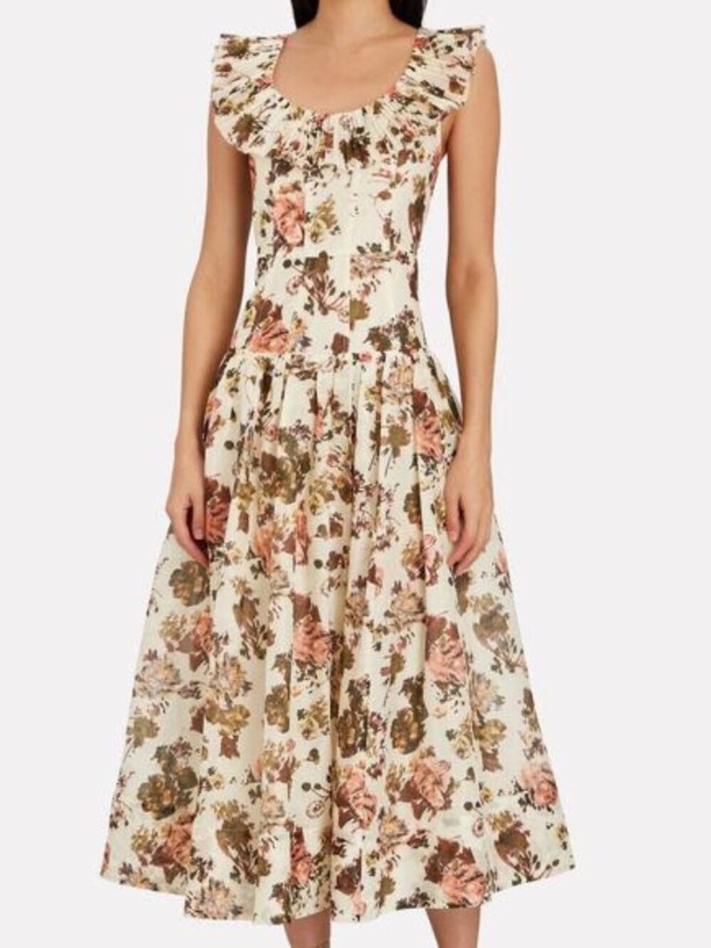 Ulla Johnson - Coretta floral ruffle collar tiered dress - Size 2